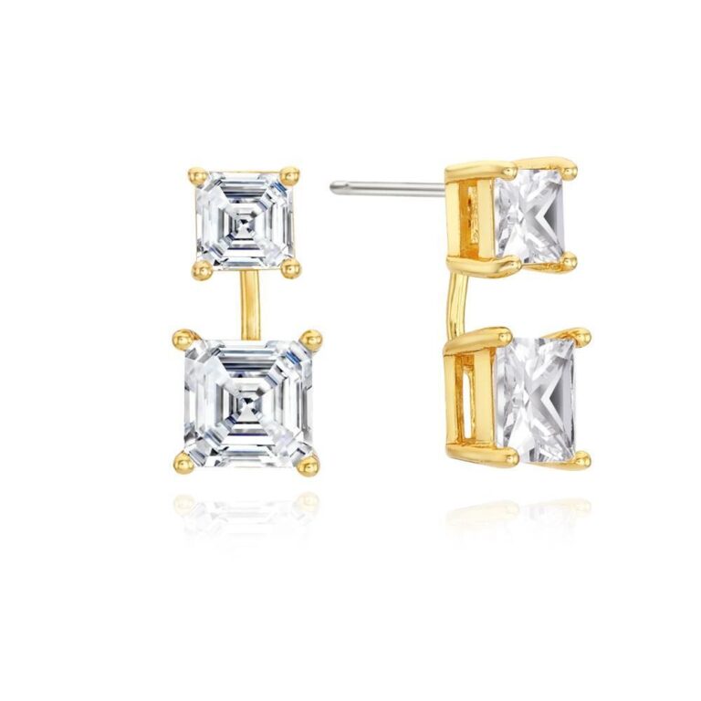 Two-Way Square Stud Earrings