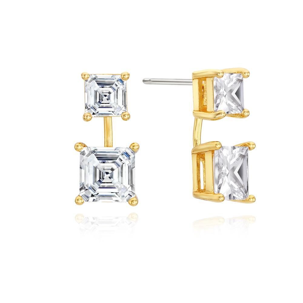 Two-Way Square Stud Earrings