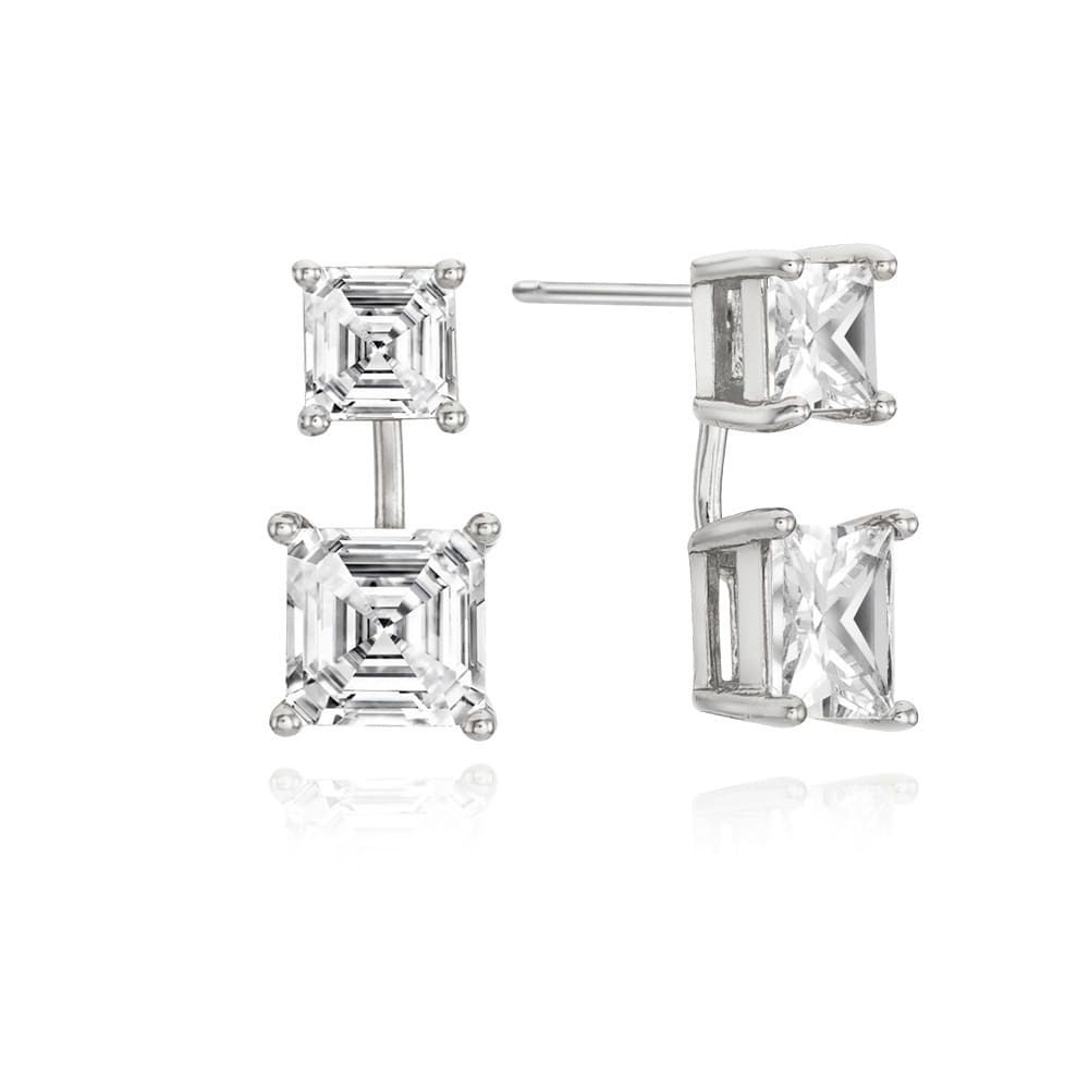 Two-Way Square Stud Earrings - Image 2