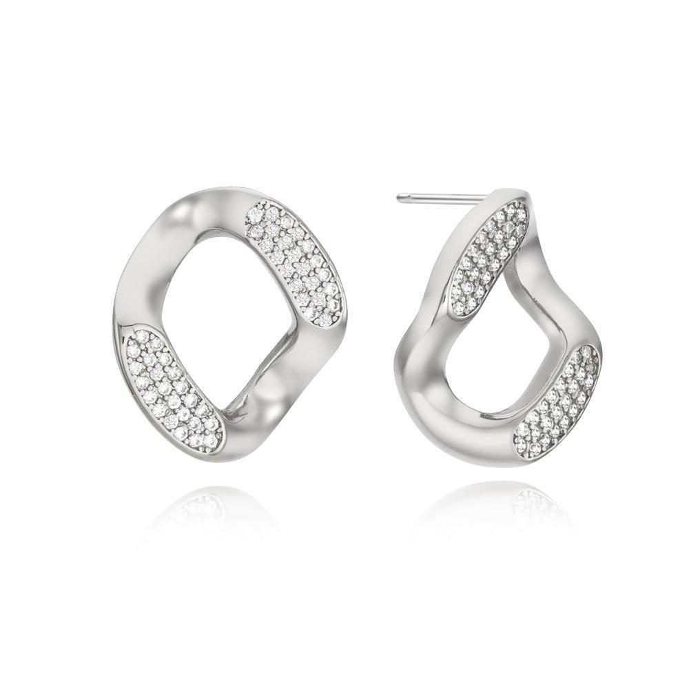 Wave Metal Cubic Point Earrings - Image 2
