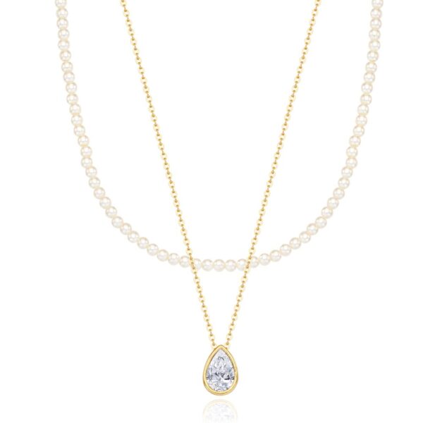 Drop Carat Pearl Layered Necklace