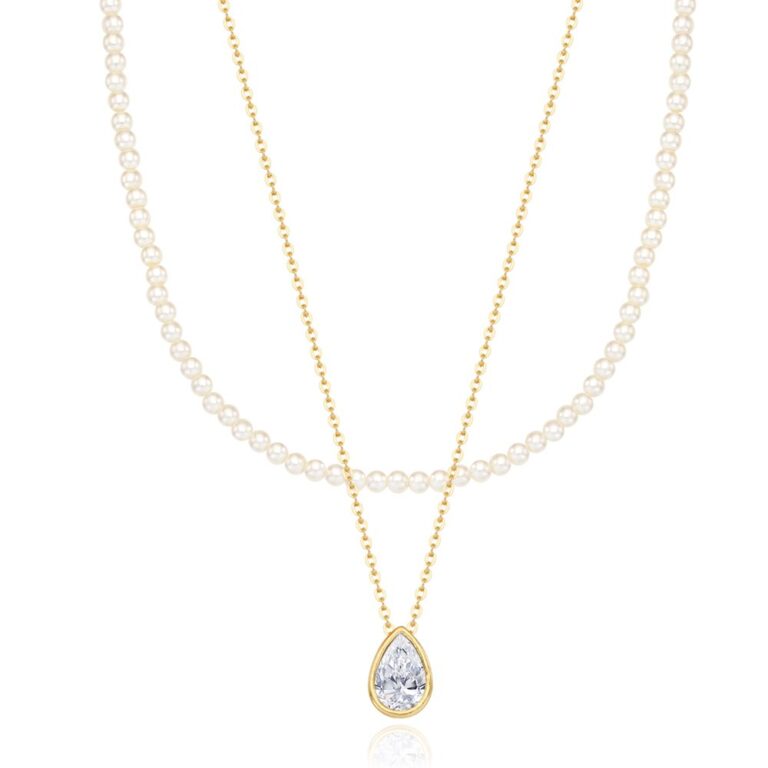 Drop Carat Pearl Layered Necklace