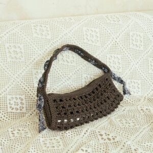LEATHER NET SQUARE BAG