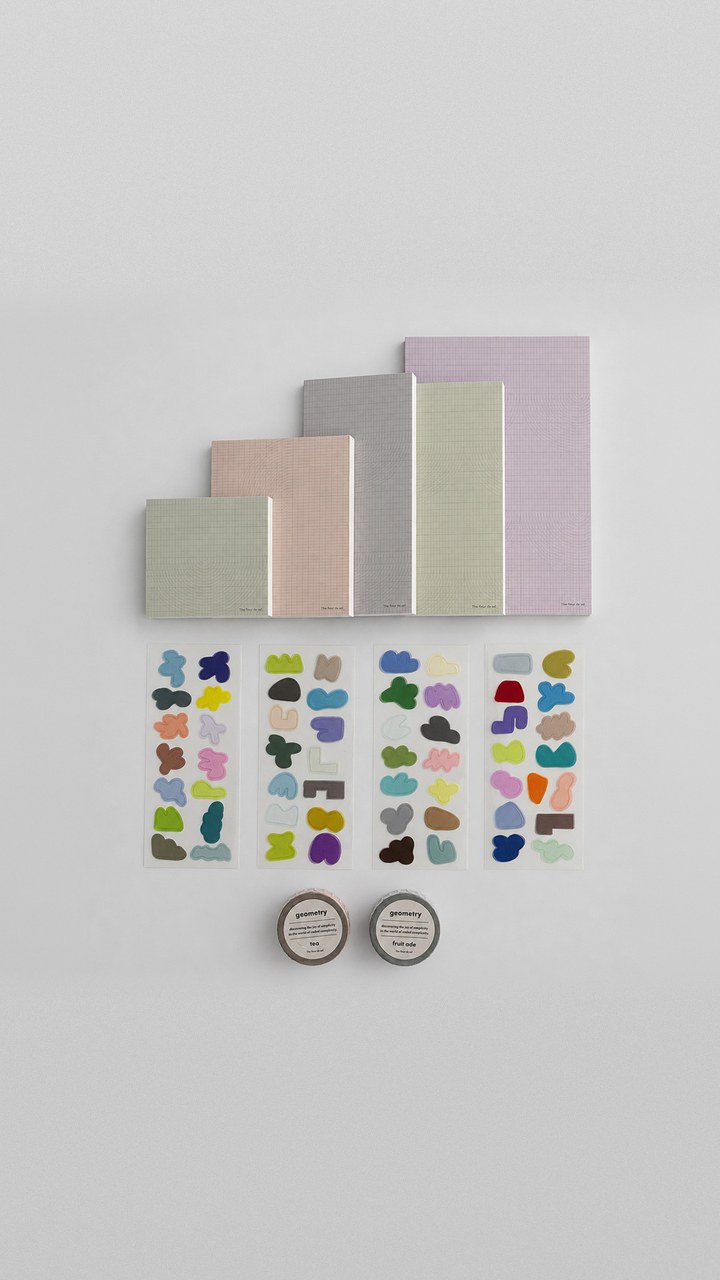 The fleur de sel memo pads, stickers and masking tape in soft colours