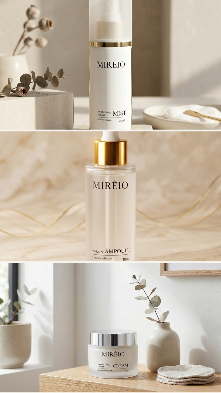 Mirèio mist, ampoule and cream